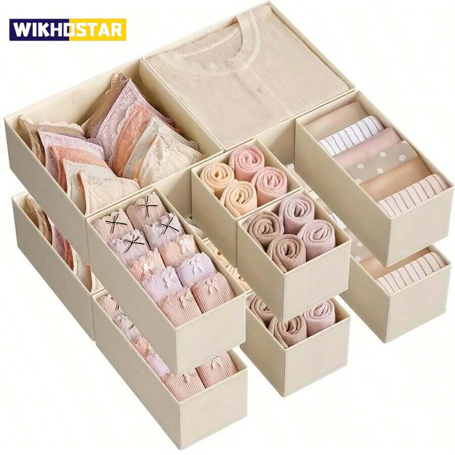 Складной набор из 6 шт. Органайзеров для нижнего белья, Жесткие Коробки для Хранения Бюстгальтеров Носков, Органайзеры для Одежды в Ящик/Шкаф