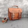 Vintage Leather Satchel Crossbody Bag Men Womenn Purse Wallet Handbag Messenger Sling Bags, 9 Inch Mini