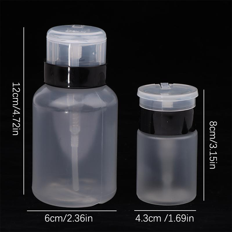 1Pc 60/200Ml Empty Press Nail Bottle Pump Dispenser Plastic Polish Portable Liquid Makeup Remover Cleaner Manicure Tool