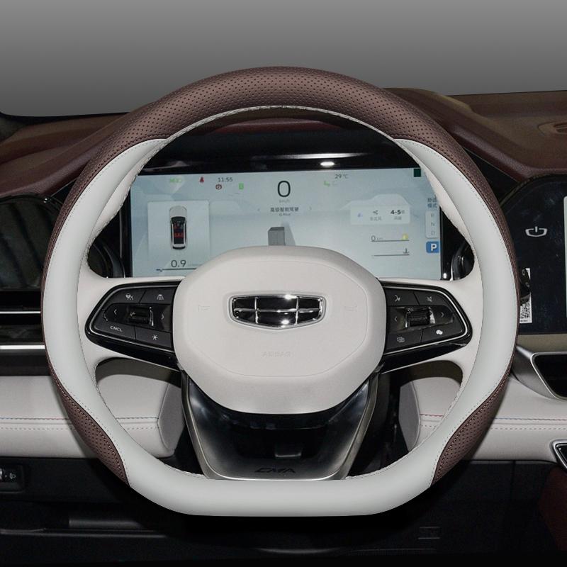 Кожаная накладка на руль автомобиля для Geely Coolray Preface Monjaro Starray Emgrand Cityray Boyue L Okovango Аксессуар 2025 2026