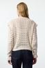 Women's Fashionable Stylish Cardigan Ecru Lace Detailed Openwork Perforated Knitwear Cardigan