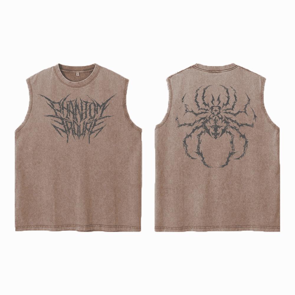 Аниме Hunter X Hunter Кислотный жилет Ретро Винтаж Печатный Стираный Графический Жилет Мужской Harajuku Y2k Хлопок Футболка Топы