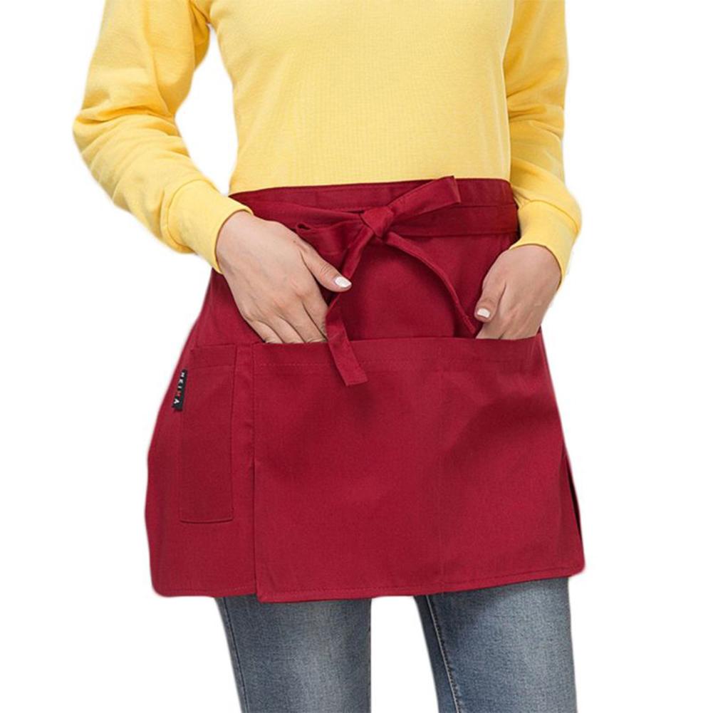 Server Apron Waiter Waitress Tip Waist Apron 2 Pocket Restaurant Coffe Dessert Shop Aprons Kitchen BBQ Cooking Hairdresser Apron