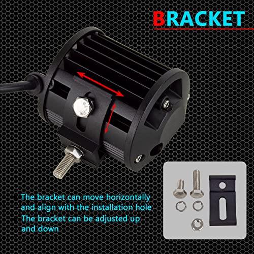 Willpower 4" 60 Вт Светодиодный рабочий свет 12 В 24 В Широкий и узкий угол Светодиодный прожектор IP67 Световая панель 6000K Белый Вспомогательный свет Наружное освещение (2pcs)