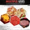 7 In 1 Hamburger Silicone Mold Silicone Burger Press  Food Storer Hexagonal Hamburger Patty Maker Press Meat Slider Shape Trays