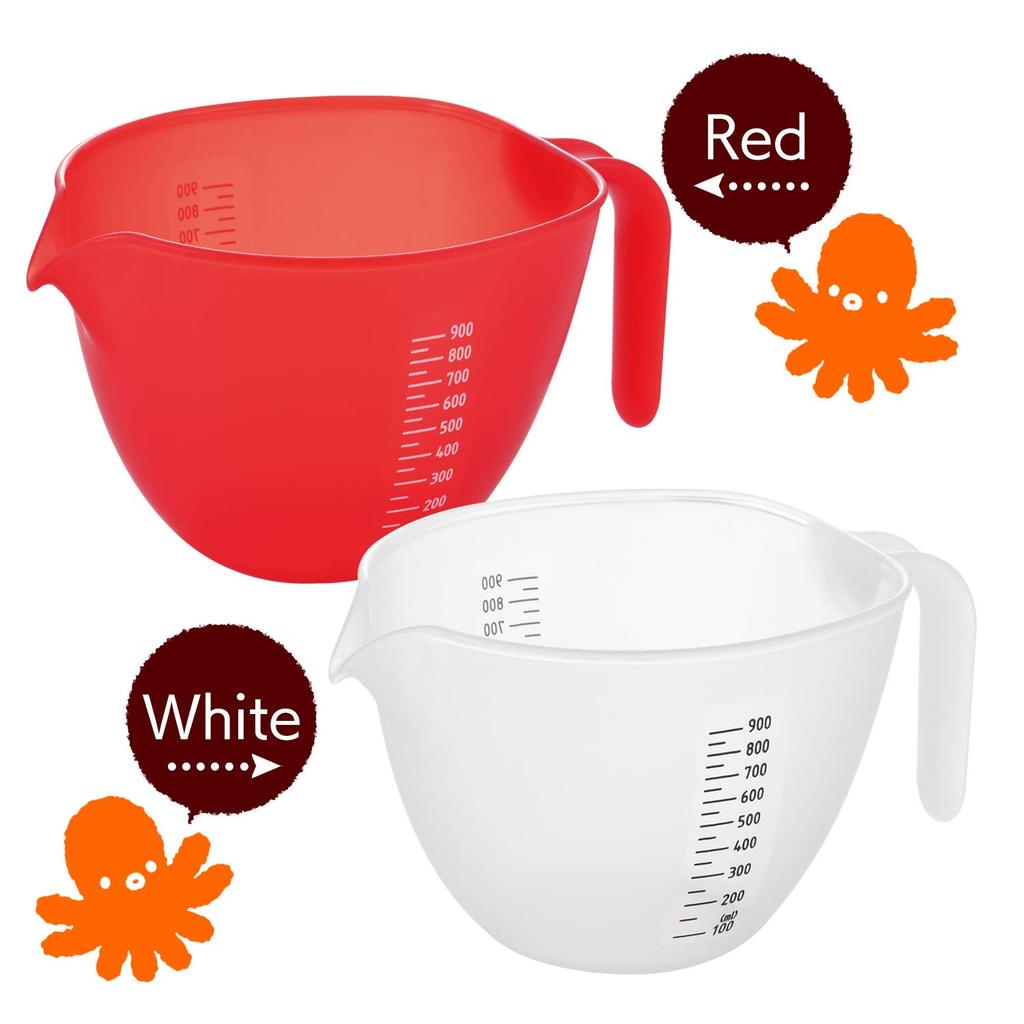 Akebono Sangyo Flour Made In Easy To Pour Without Comes with Easy To Use As a Cooking Powder Research Sharp Flour Bowl 1L Bowl, White, Japan,