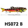 13cm Multi-Section Fish Lure, 22g, 8-Segment Hard Bait for Sea Fishing, Model HS072