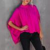Women's Fashion O-Neck Loose Bat Sleeve Shirt