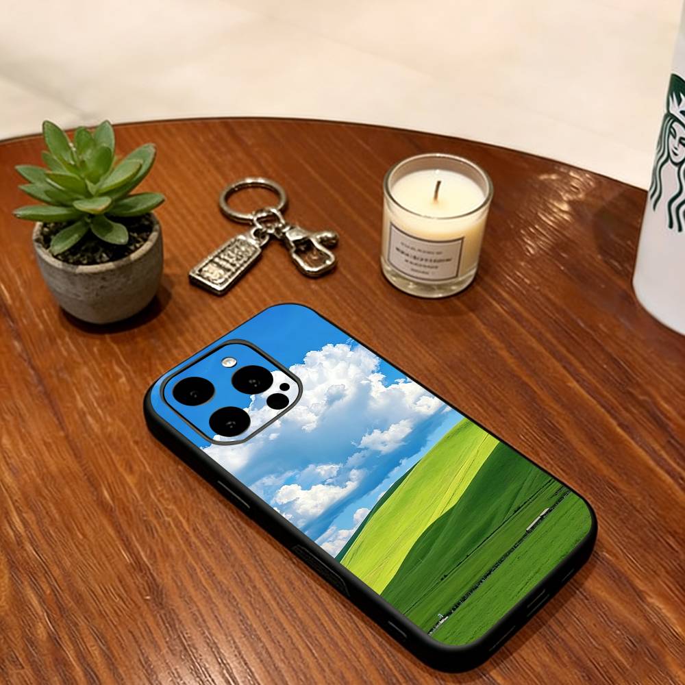 Чехол для телефона "Луг" для iPhone 17,16,15,14,13,12,11 Plus,Pro Max,XS,Мягкий силиконовый черный чехол