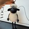 Аниме Овца Брелок для ключей от машины Подвеска Настоящая шерсть Украшение для рюкзака Кукла Мех Ягненок Сумка Подвесная кукла