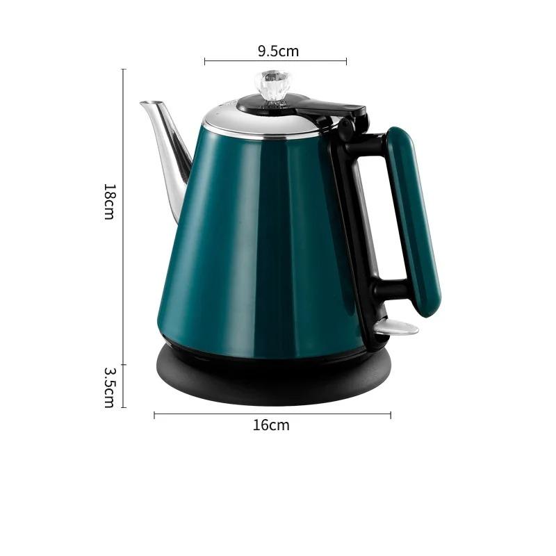 Электрический чайник 1 шт., утолщенная нержавеющая сталь 304, длинный носик, двухслойный, автоматическое отключение, защита от сухого пригорания, чайник для заваривания чая