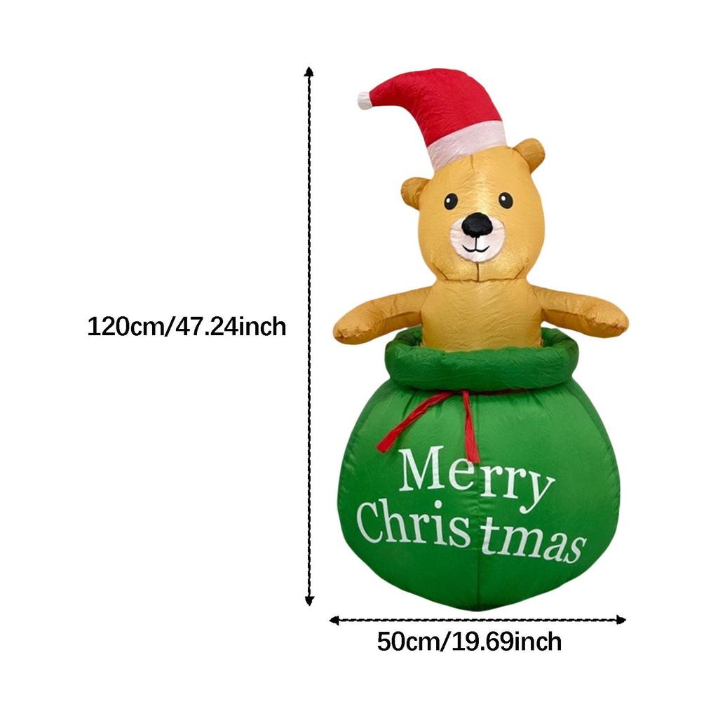 Christmas Inflatable Decorations 120x50x50cm Large Cute Inflatable Toy Gift Idea Lighted Holiday Display Built in LED for Home