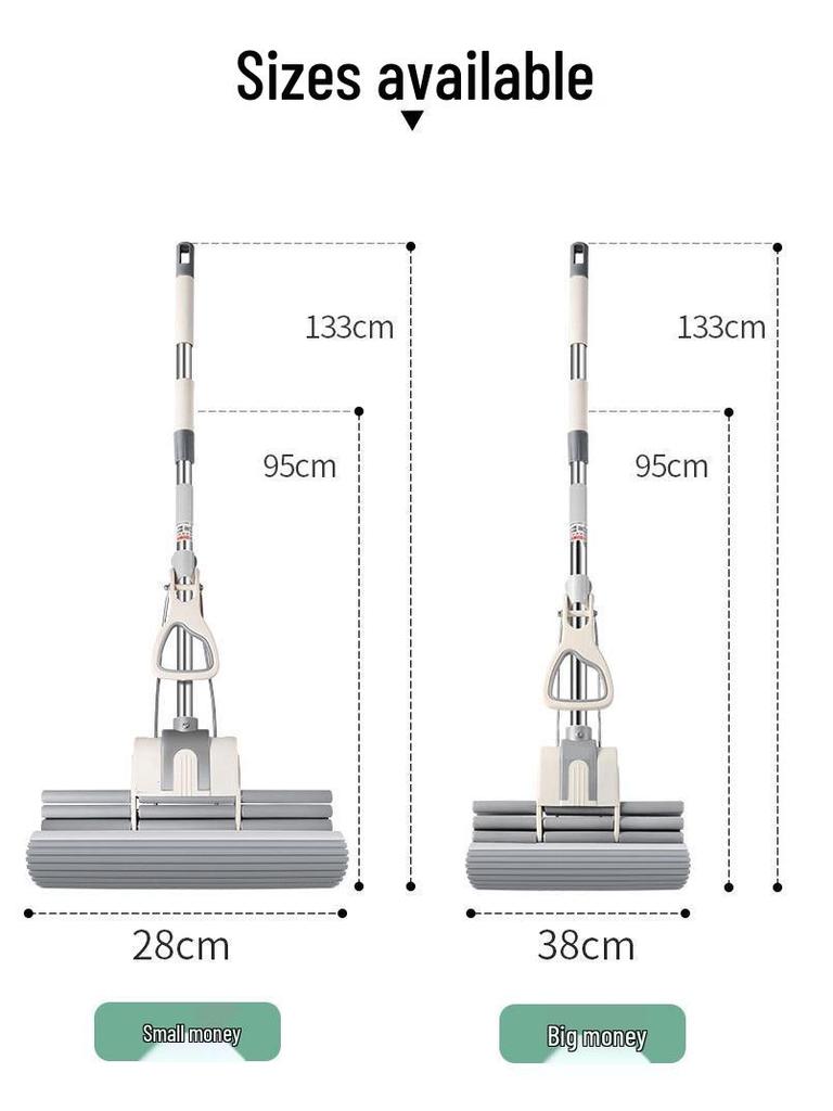 2025 Безручный Большой Напольный Швабра-Моп из Нержавеющей Стали с PVA Впитывающим Покрытием