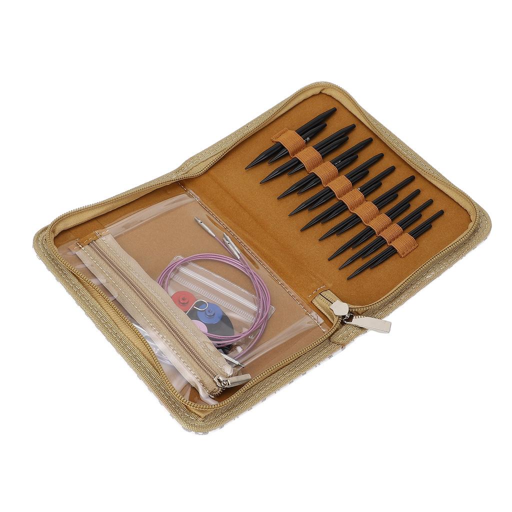 Circular Knitting Needle Set Interchangeable Needles Set with Storage Bag for Crafting Weaving Proje