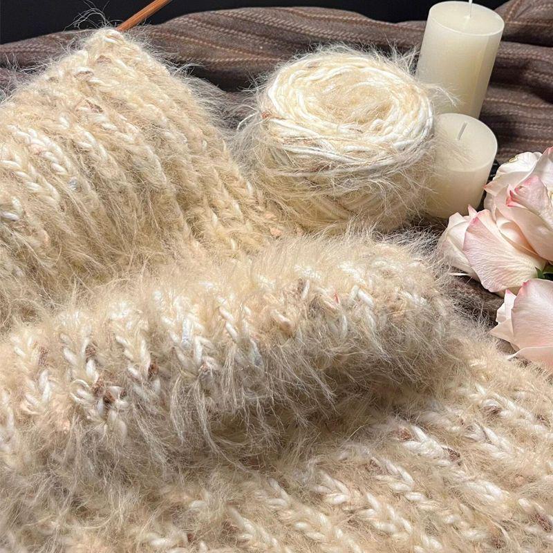 Набор мохеровой пряжи с радужным градиентом - средней толщины, идеально подходит для ручного вязания шарфов