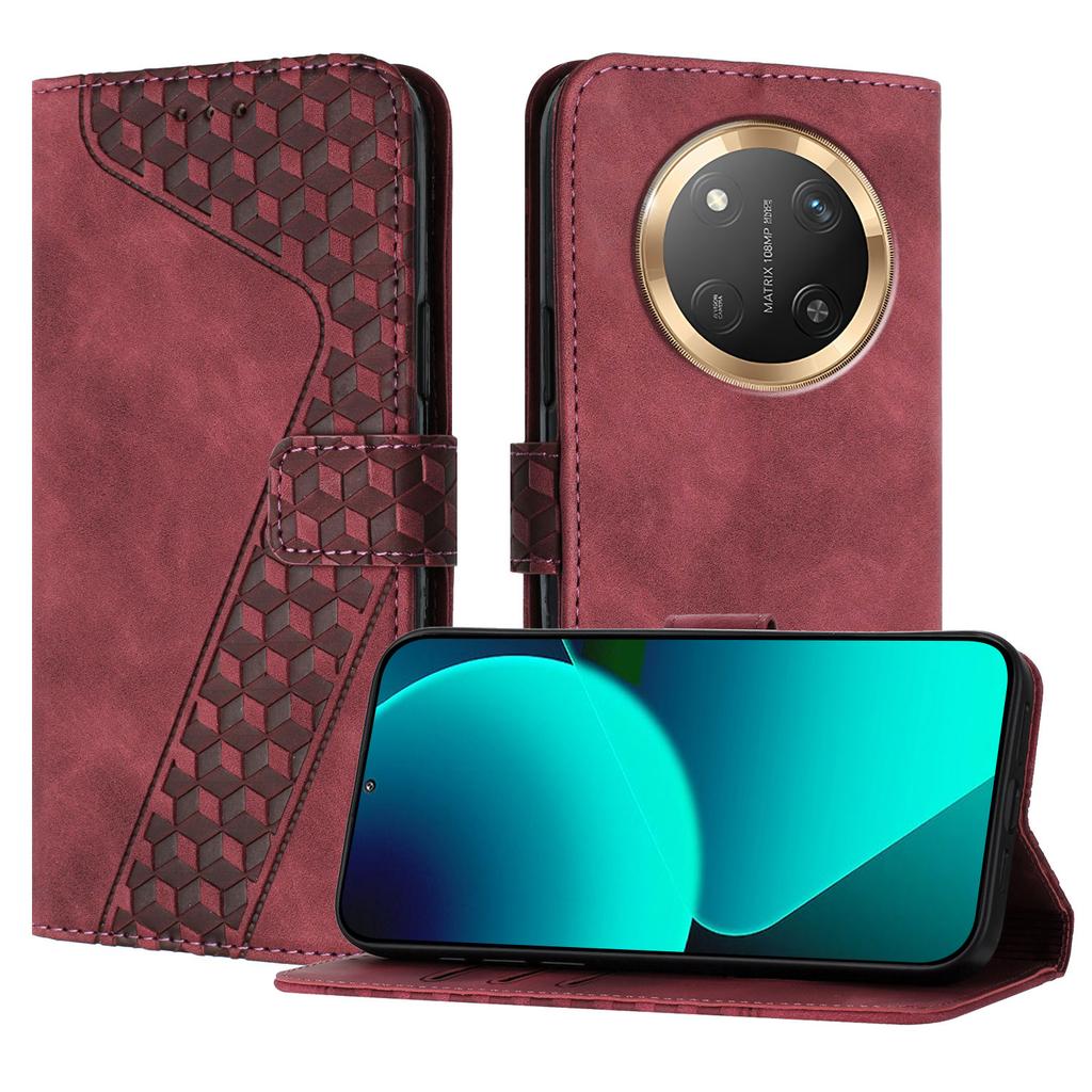 Кожаный чехол для Honor X9c 5G с 7-образным узором, кошелек-подставка, противоударный чехол для телефона