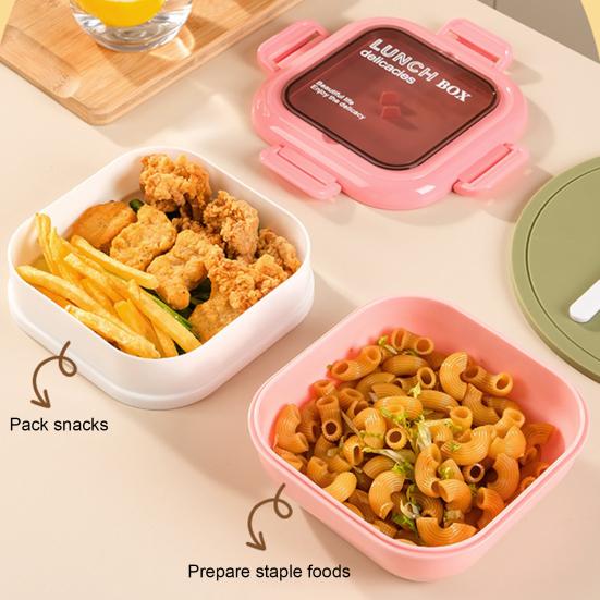 Взрослый ланч-бокс из пищевой нержавеющей стали, контейнер для обеда, два штабелируемых герметичных отделения, безопасен для микроволновой печи и посудомоечной машины, обед