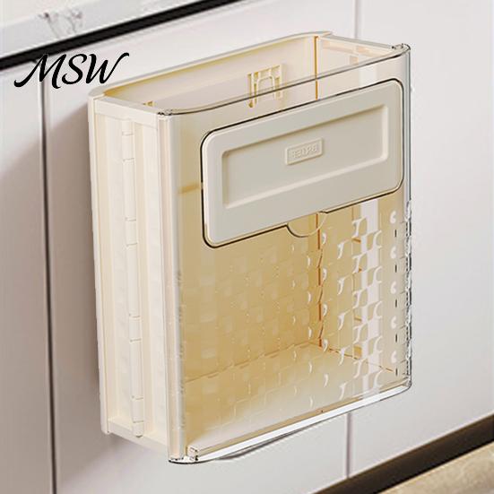 Sleek Plastic Trash Bin Foldable Garbage Can, with Rubbing Board, Lightweight Portable Durable Kitchen Waste Bin, for And Bathroom Cupboard