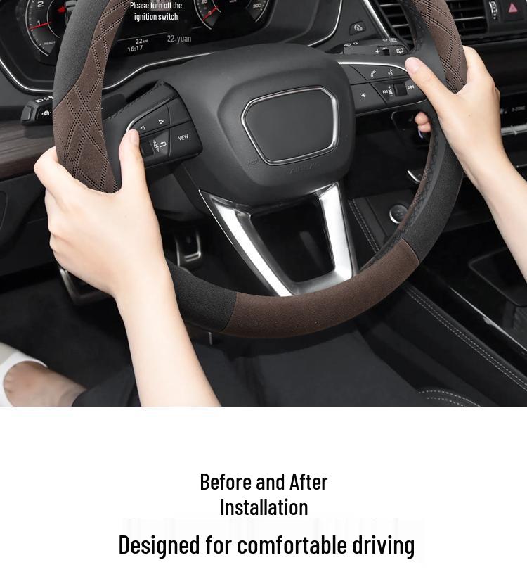 Электрическая накладка на руль MINI: Ультратонкий, Противоскользящий, Впитывающий пот, Плюшевый зимний захват.
