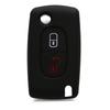 Kwmobile Accessoire clé de voiture pour Peugeot Citroen - Coque pour clef pliable de voiture Peugeot Citroen 2-Bouton en silicone ro