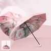Sun Protection Umbrella Double-sided Floral Print UV Blocking Umbrella Portable Waterproof Windproof Travel Folding