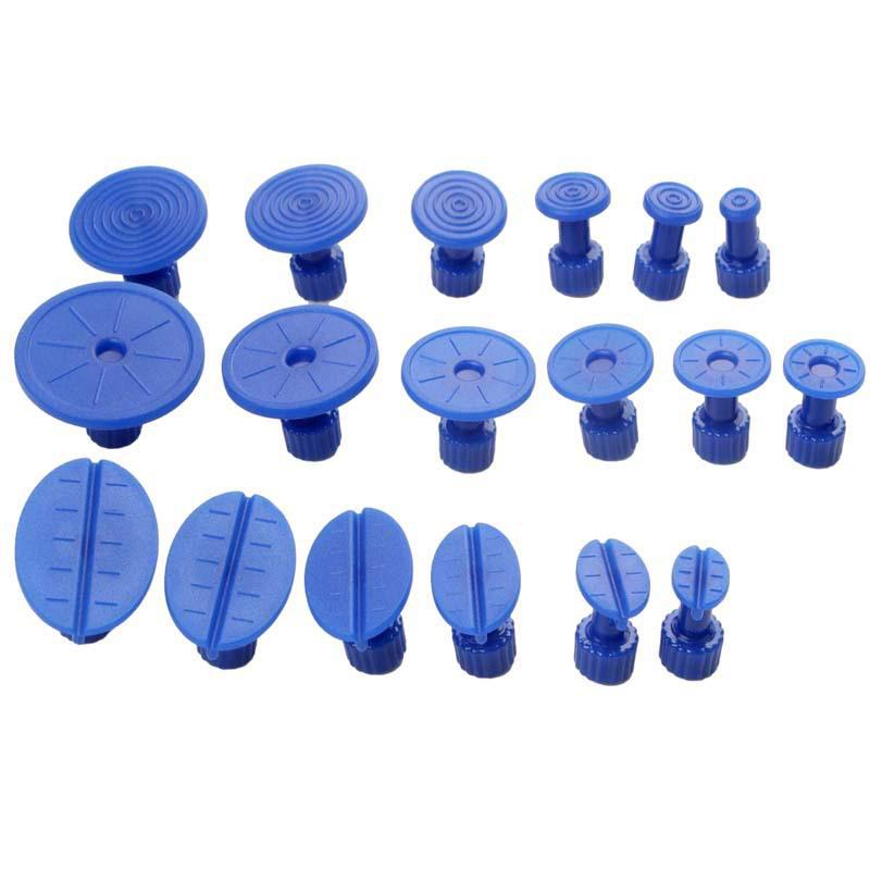 Набор инструментов для ремонта вмятин на автомобиле с экстрактором-присоской и 18 прокладками для устранения повреждений листового металла и града.