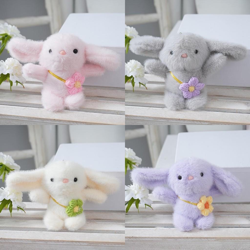 Rabbit Flower Plush Keychain Cartoon Pendant Backpack Decorations Gift Kids