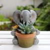 Милый цветочный горшок в виде слона Ручная работа из смолы Декоративный горшок для суккулентов для дома Комнаты Сада Балкона Офиса