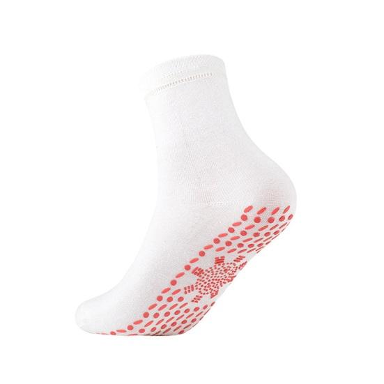 1 пара носков с подогревом, сохраняющих тепло ног 24 часа, силиконовые подошвы, средней длины, высокоэластичные, однотонные спортивные носки, удобные носки для холодной погоды