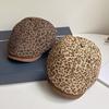 Flat Leopard Newsboy Cap Vintage Painter Cap Trend Leopard Print Beret  Streetwear