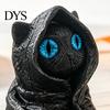 Фигурка фэнтезийного существа Загадочный Черный Кот в капюшоне, Фигурка из смолы, Готическая статуэтка волшебника с большими глазами, Мини-декор для рабочего стола в стиле ведьм