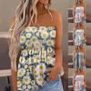 Топы-трубы для женщин, милая сексуальная футболка без рукавов с открытыми плечами и принтом