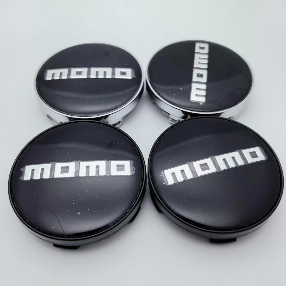 COY1 4pcs 60mm Car Wheel Center Caps With MOMO Badge Logo Rim Hubcaps Cover MOMO Emblem Styling Accessories for VW BMW Subaru Honda
