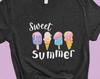 Sweet Summer Shirt, Summertime Tee, Ice Cream Cones and Popsicles TShirt, Lazy Summer Days, Summer Clothing, Summer Vibes Tee, Light Font