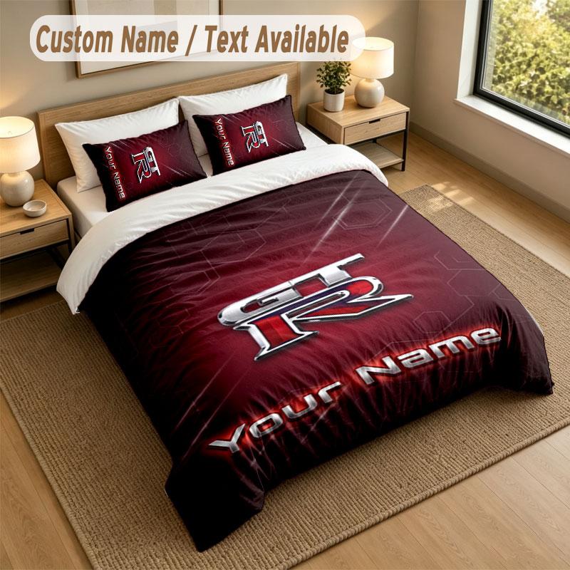 Bedding Set 1 Duvet Cover 2 Pillowcases Nissan GT-R Print Soft Bed Linen Bedroom Decor