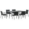 VidaXL Garden Dining Set 7 Pcs Cushions Wicker Steel 3186983