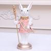 Scepter Trumpet Design Rabbit Statue Ornament Resin Crafts Animal Sculpture  Party Gifts