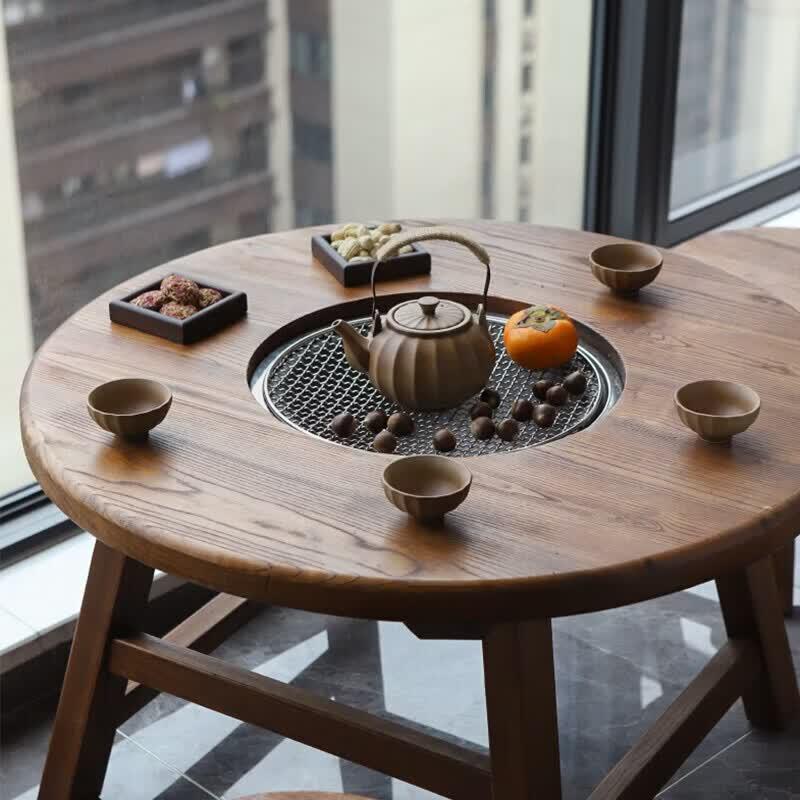 JINGGENG Old Elm Outdoor Tea & BBQ Table