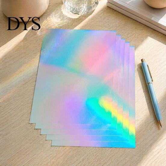 Rainbow Shimmer Laminating Roll 2PCS Holographic Film, with Shimmering Effect, Waterproof Sheets Scratch-Proof Precoated for Cards And DIY Projects