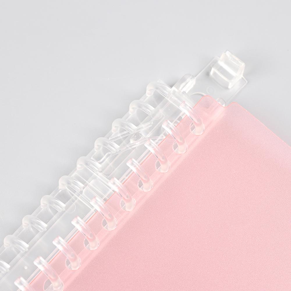 Clear Refillable Plastic File Folder Notebook Paging Separator Loose-leaf Cover Ring Binder Notepad