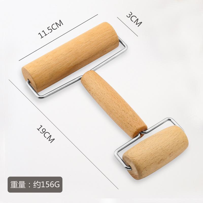 Double Dough Roller Pottery  Polymer Clay Rolling Pin Wooden Roller For Diamond Rhinestone Embroidery Art Hobby Supplies