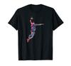 Basketball Player Slam Dunk Red Fractal Abstract Art Sports T-Shirt