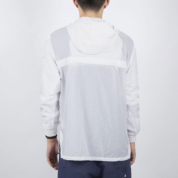 Nike Мужская куртка с капюшоном и полумолнией Big Swoosh Spring Edition, белый цвет CW6207-100