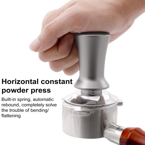 Ручной темпер для кофе с автоматическим отскоком, подпружиненный и масштабируемый дисплей, регулируемая глубина, съемный темпер для эспрессо-машины