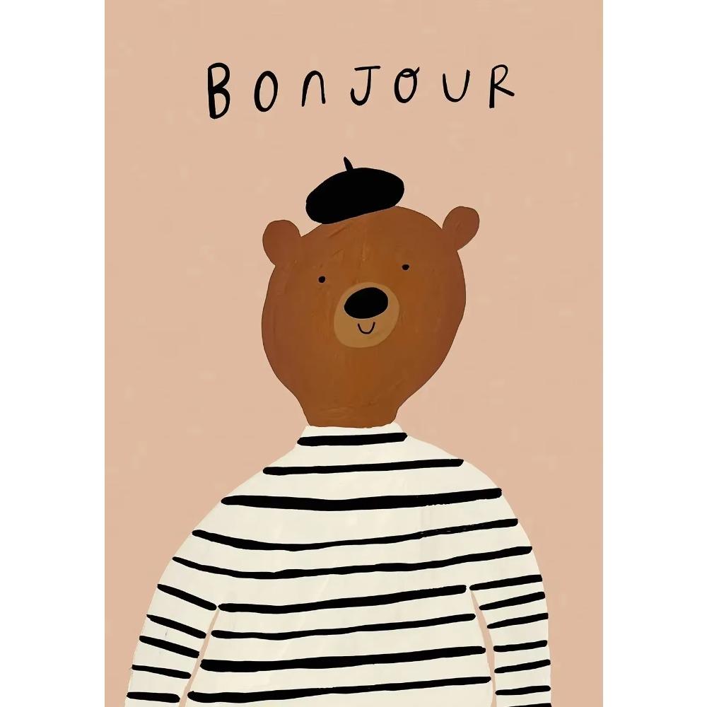 Cartoon Dog Goose Rabbit Bear Mouse Poster Cute Animal Wall Canvas Prints Wall HD Pictures Baby Kids Room Decor
