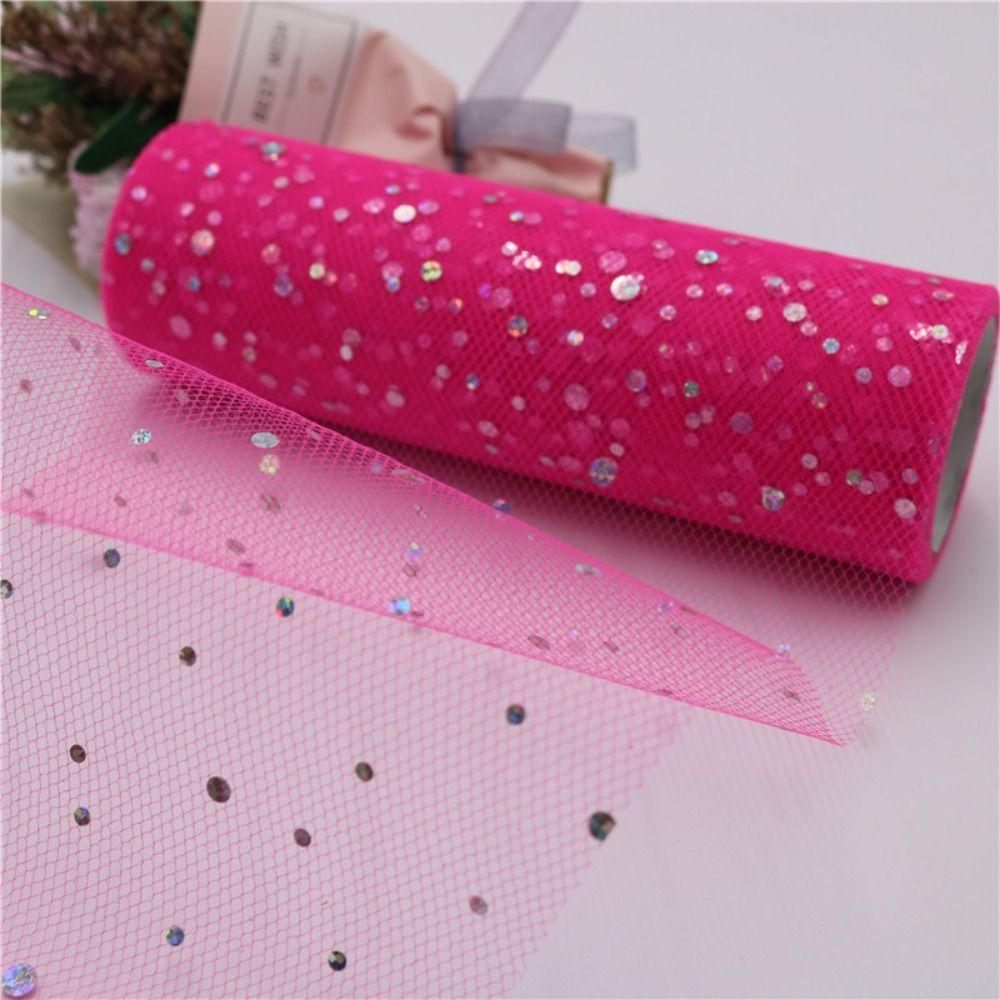 Decoration Party Supplies 10 Yards 15cm Glitter Sequin Tulle Roll Tulle Fabric Organza Laser Gauze