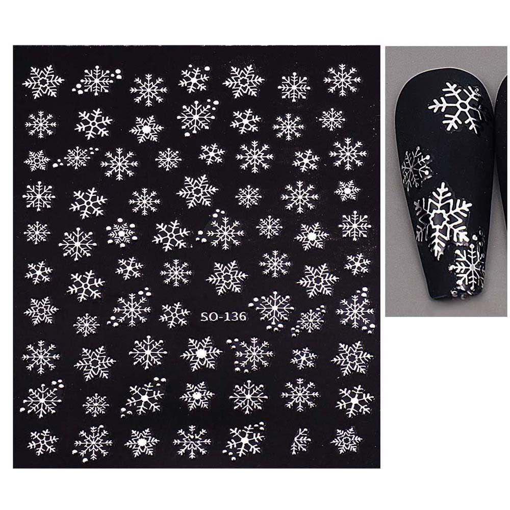 Снежинки Рождественские наклейки для ногтей Санта Клаус Рождественские украшения для ногтей Салон маникюра
