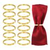12 шт. Золотые кольца для салфеток Металлические кольца Держатели для салфеток Пряжки Семейный ужин Свадебная вечеринка Украшение стола