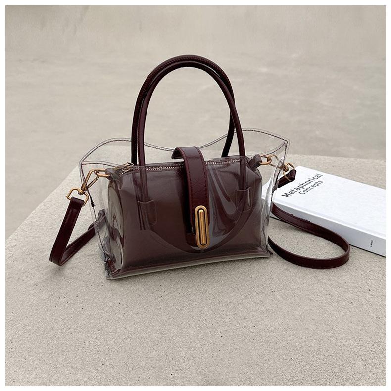 Сумка женская 2025 Новая летняя мода Портативная на плечо Сумка-тоут Персонализированная Прозрачная Желейная Кроссбоди Сумка Мать и ребенок