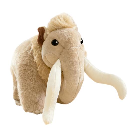 Плюшевая игрушка Шерстистый мамонт Реалистичное пушистое чучело животного с длинными бивнями Милый уродливо-милый слон